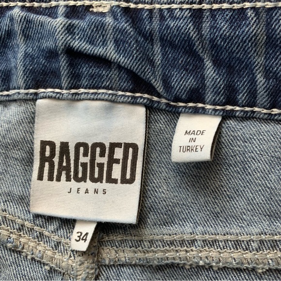 Ragged Priest Blue Denim Mini Skirt Pinstripe Flare With Pleats Waist 34" UK 16 - Picture 8 of 14